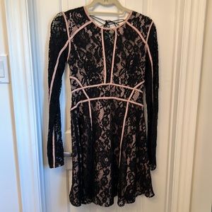 Black lace dress with back lace up